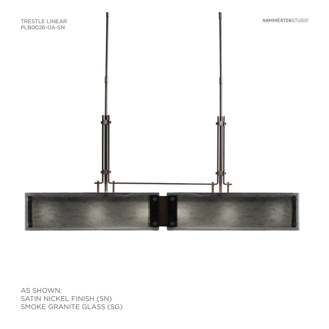 Urban Loft 44" Wide Artisan Crafted Linear LED Chandelier with Hand Textured Glass