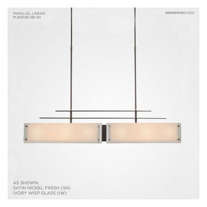 Urban Loft Parallel 44" Wide Artisan Crafted Linear Chandelier with Hand Textured Glass