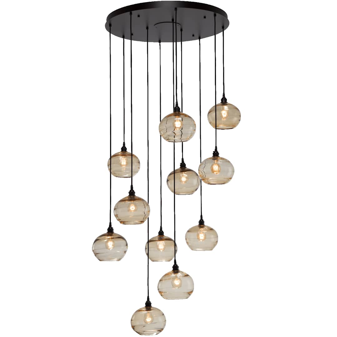 Coppa 35" Wide Artisan Crafted Optic Glass 11 Light Pendant