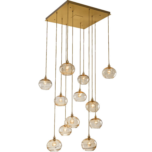 Coppa 36" Wide Artisan Crafted Optic Glass 12 Light Pendant