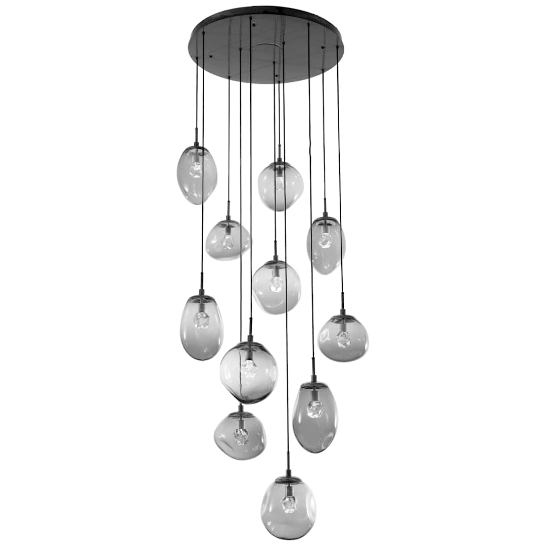 Cosmos 38" Wide Artisan Crafted 11 Light Nebula Glass Pendant