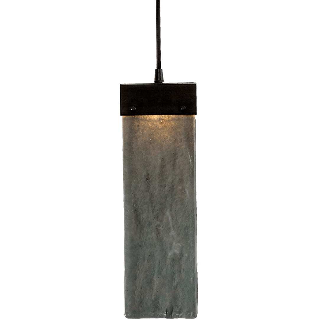 Parallel 45" Wide Artisan Crafted 7 Light LED Linear Pendant with Hand Textured Glass