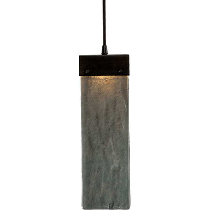 Parallel 45" Wide Artisan Crafted 7 Light LED Linear Pendant with Hand Textured Glass
