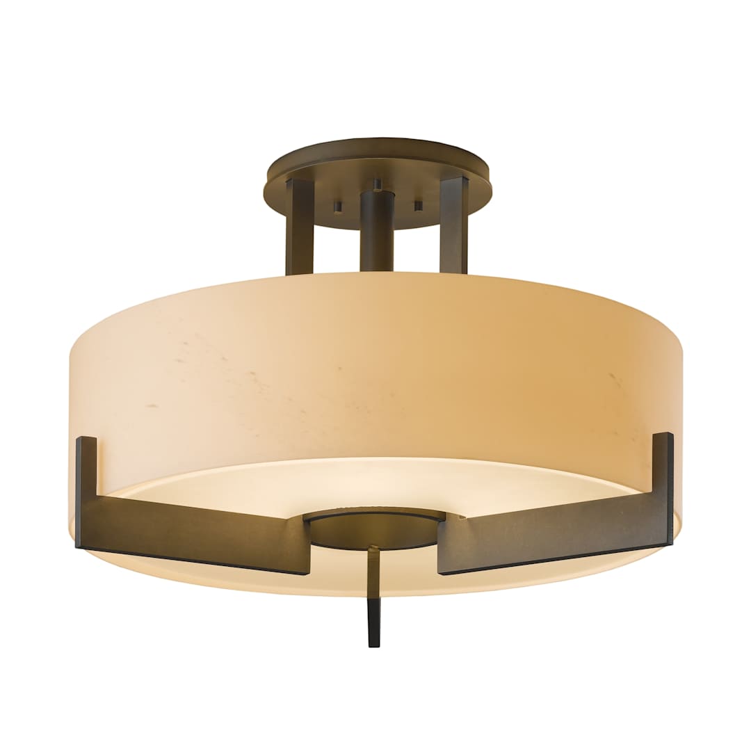 Axis 3 Light 19" Wide Semi-Flush Drum Ceiling Fixture with Customizable Glass Shade