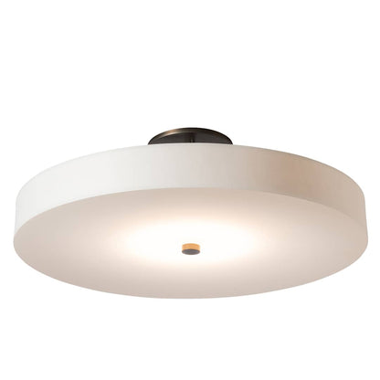 Disq 23" Wide LED Semi-Flush Drum Ceiling Fixture with Customizable Glass Shade