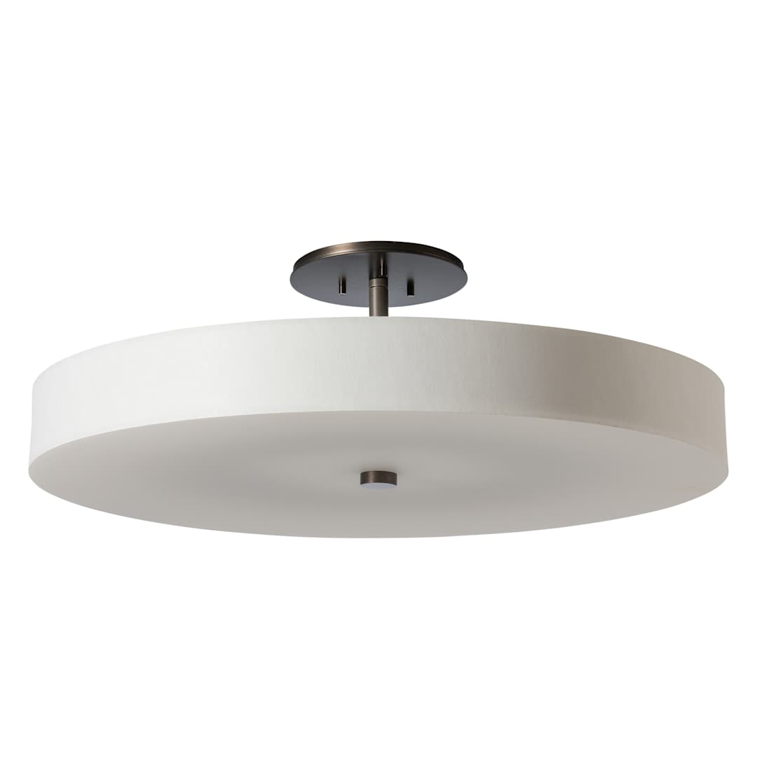 Disq 23" Wide LED Semi-Flush Drum Ceiling Fixture with Customizable Glass Shade
