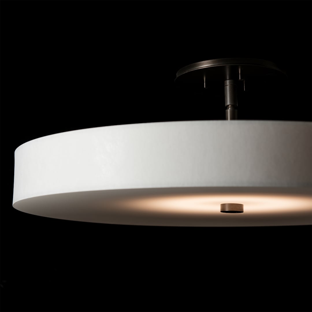 Disq 23" Wide LED Semi-Flush Drum Ceiling Fixture with Customizable Glass Shade