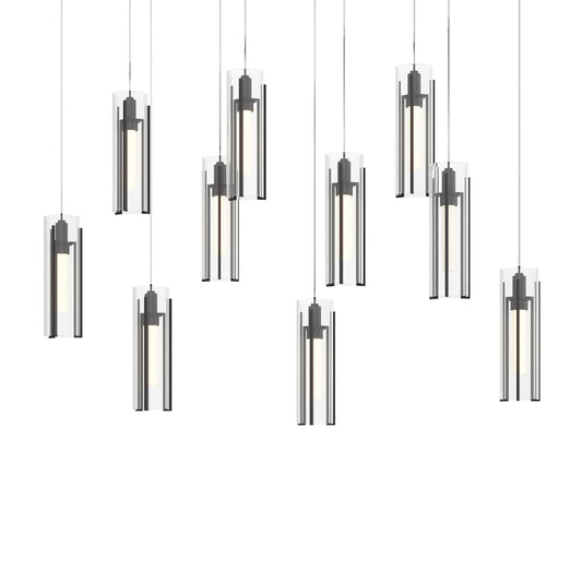 Exos Glass 10 Light 45" Wide Suspension Linear Pendant