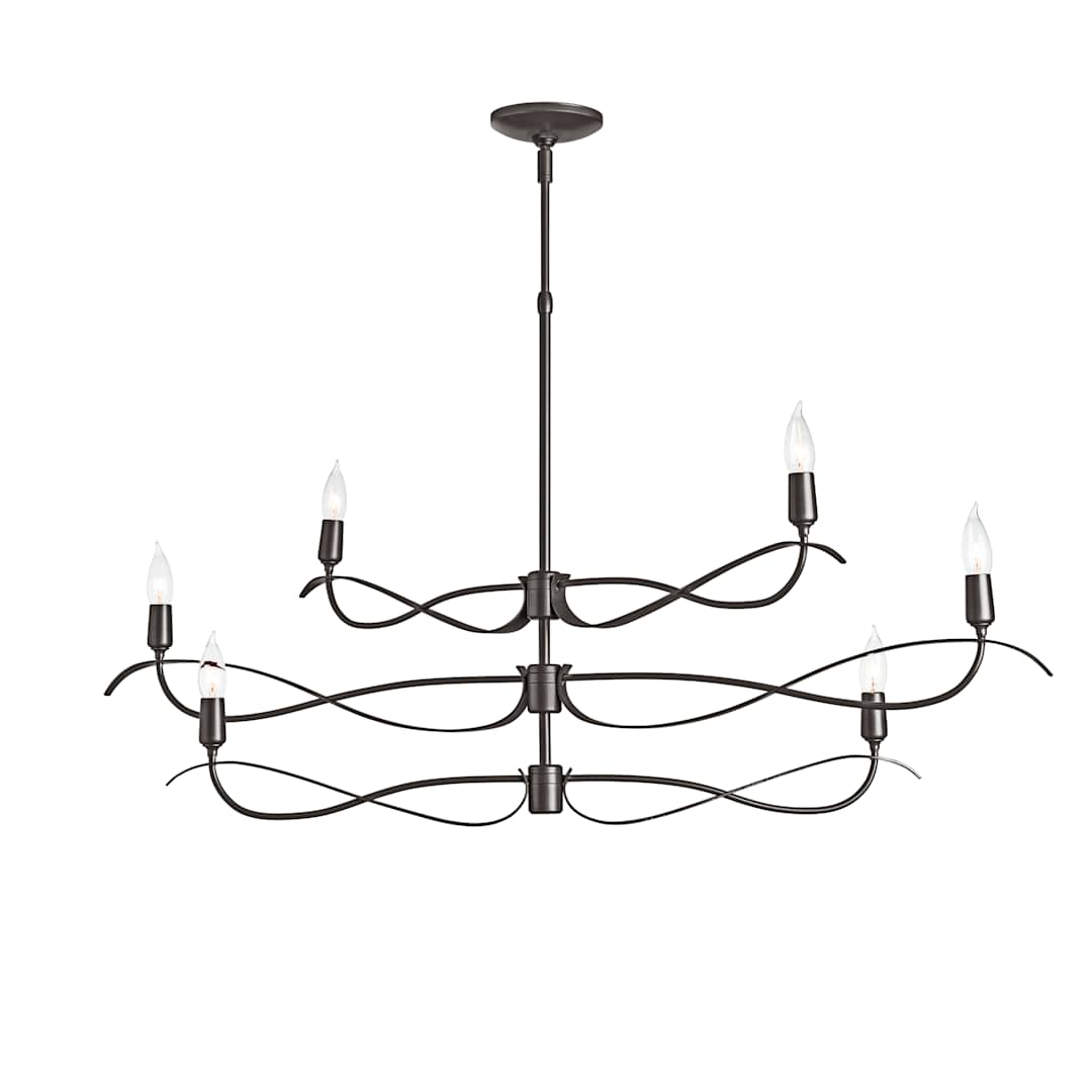 Willow 6 Light 44" Wide Taper Candle Linear Chandelier