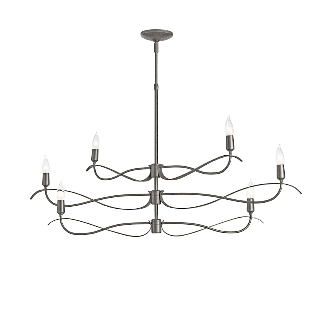 Willow 6 Light 44" Wide Taper Candle Linear Chandelier