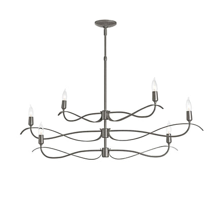 Willow 6 Light 44" Wide Taper Candle Linear Chandelier