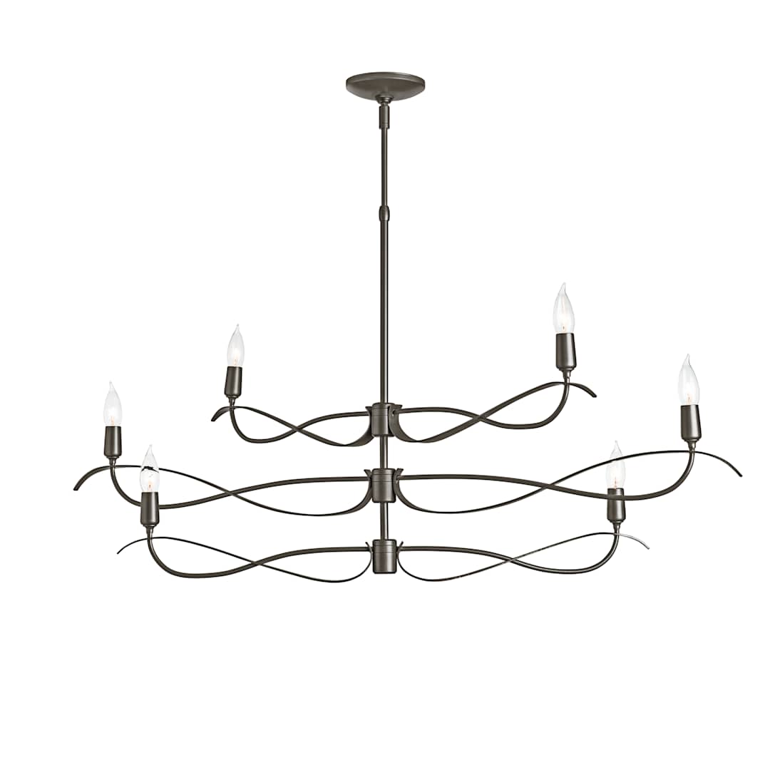 Willow 6 Light 44" Wide Taper Candle Linear Chandelier