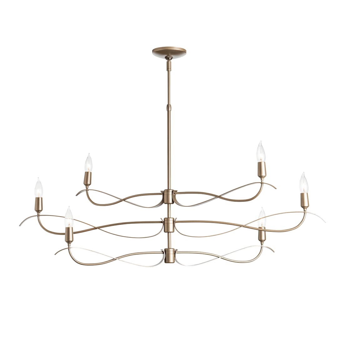 Willow 6 Light 44" Wide Taper Candle Linear Chandelier