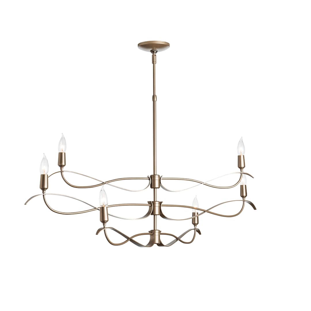 Willow 6 Light 44" Wide Taper Candle Linear Chandelier