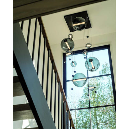 Abacus 36" Wide LED Suspension Multi Light Pendant