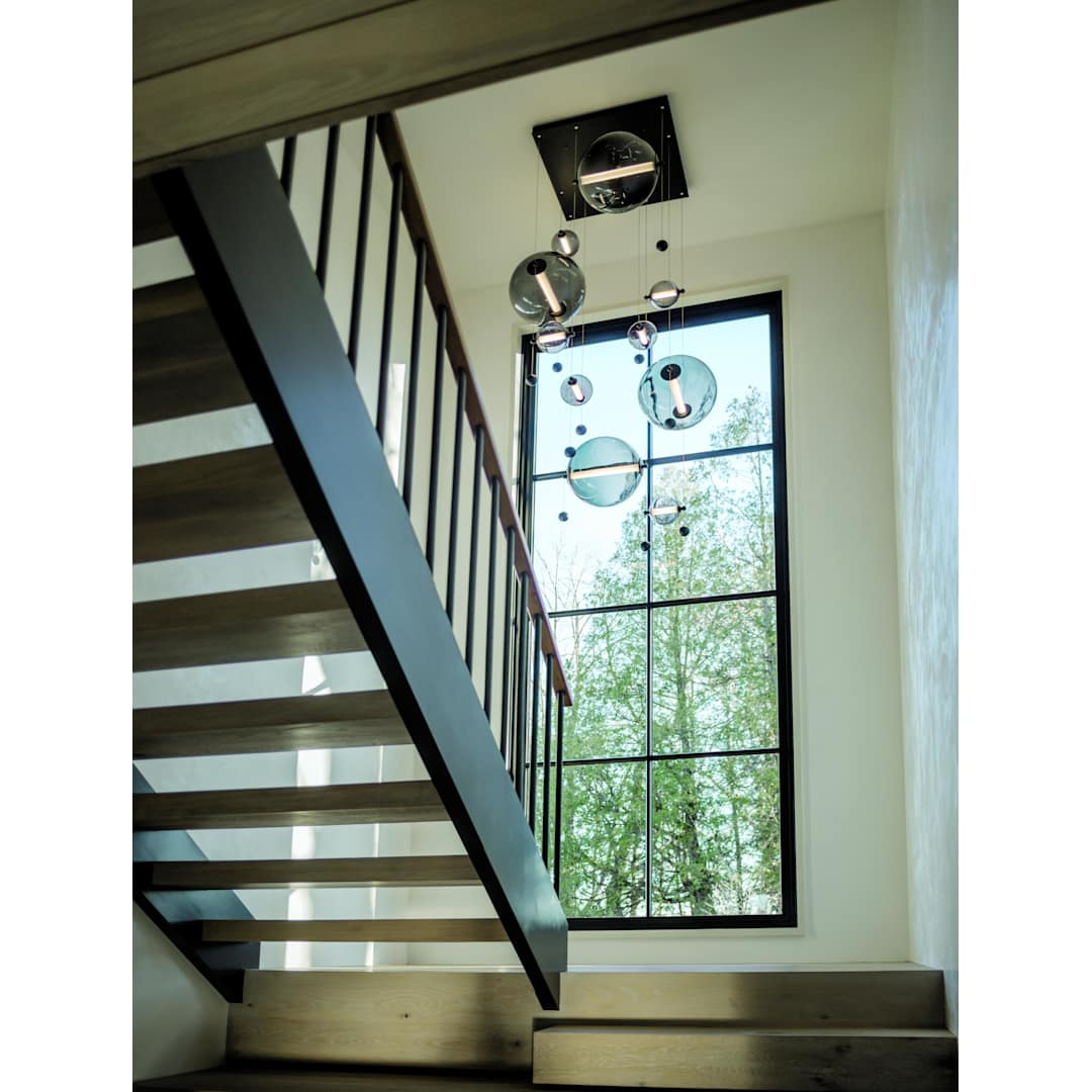 Abacus 36" Wide LED Suspension Multi Light Pendant