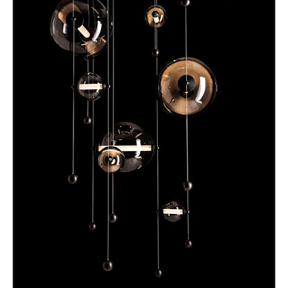 Abacus 36" Wide LED Suspension Multi Light Pendant