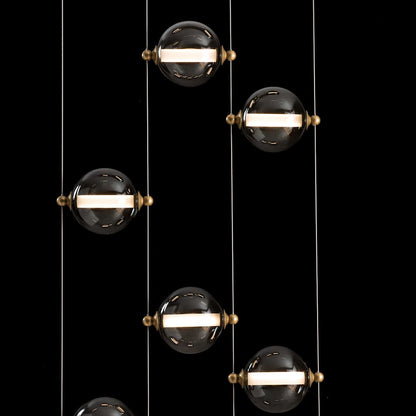 Abacus 22" Wide LED Suspension Multi Light Pendant