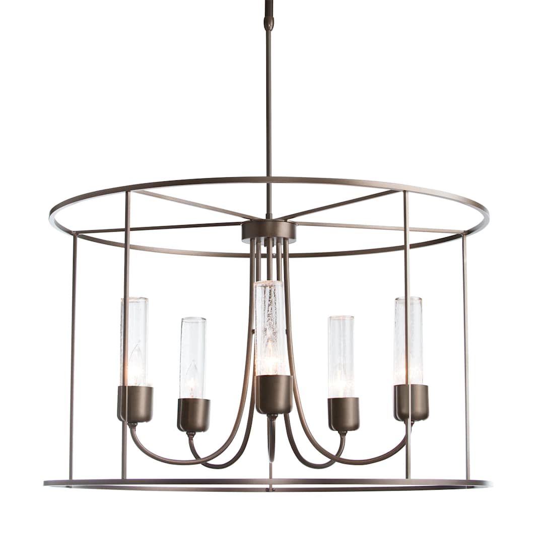 Portico 5 Light 32" Wide Drum Outdoor Long Orientation Chandelier