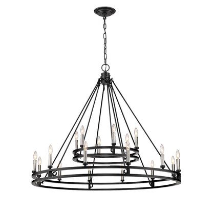 Josephine 18 Light 48" Wide Taper Candle Ring Chandelier