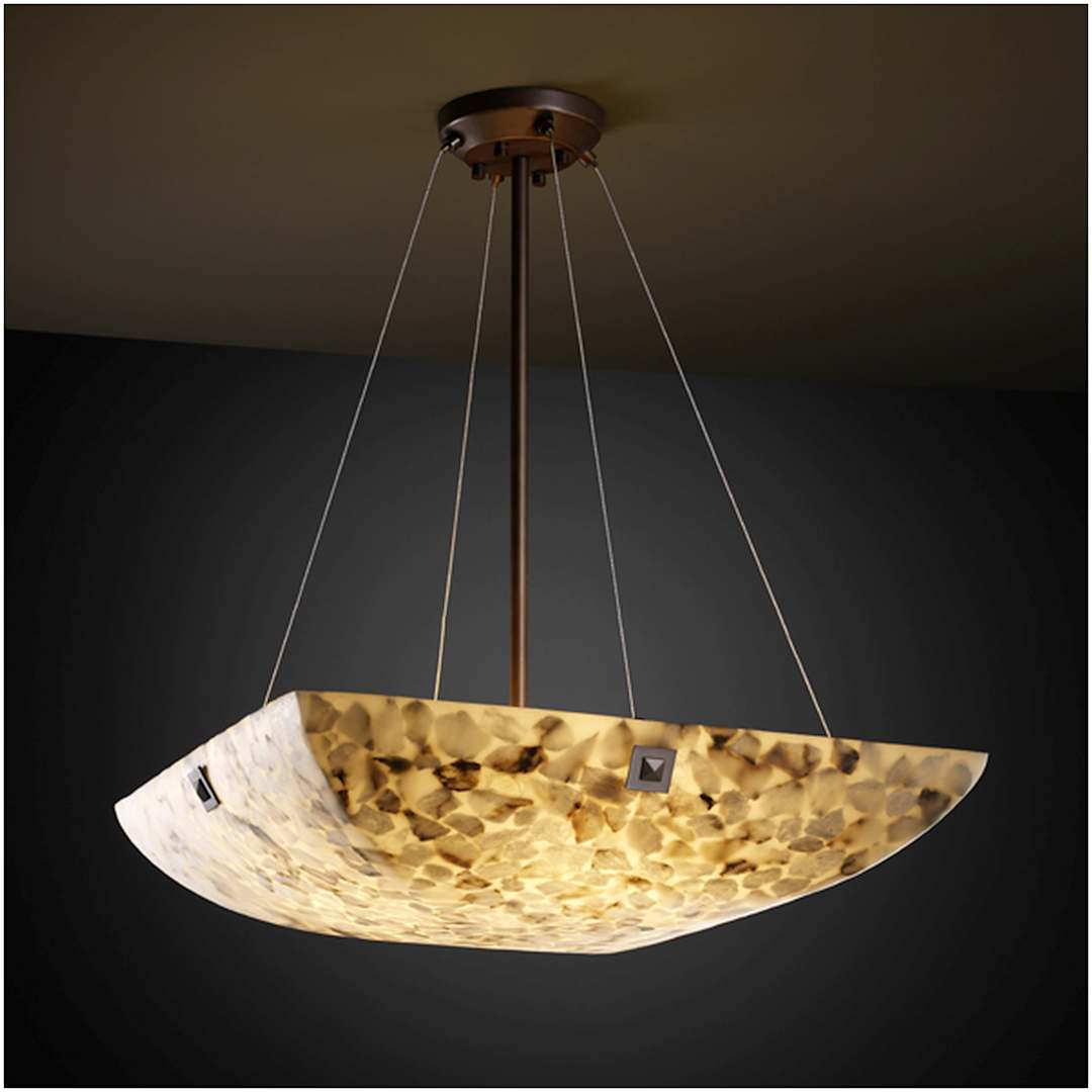 Alabaster Rocks! 8 Light 48" Wide Pendant with Shaved Alabaster Rocks Resin Shade