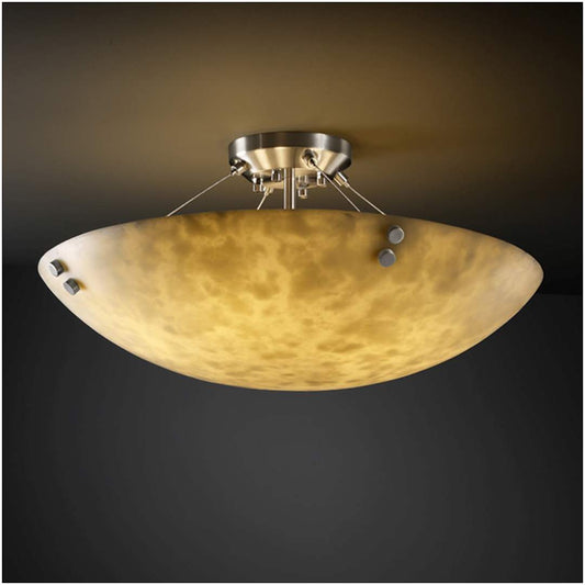 Clouds 36" Wide Integrated 3000K LED Semi-Flush Bowl Ceiling Fixture with Clouds Resin Shade