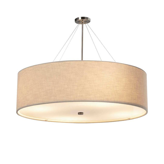 Classic 12 Light 60" Wide Drum Chandelier with Cream Shade