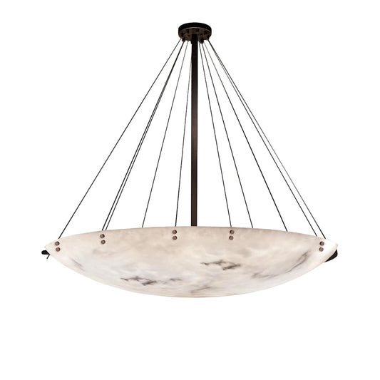 Lumenaria 72" Wide Finials LED Bowl Shaped Multi Light Pendant