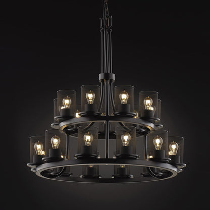 Wire Mesh 21 Light 33" Wide Pillar Candle Style Chandelier with Wire Mesh Shades