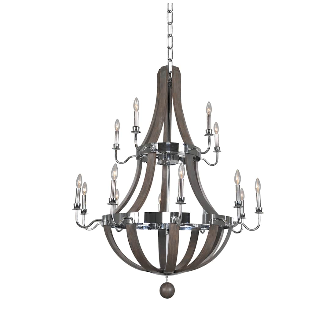 Sharlow 15 Light 40" Wide 2 Tier Chandelier