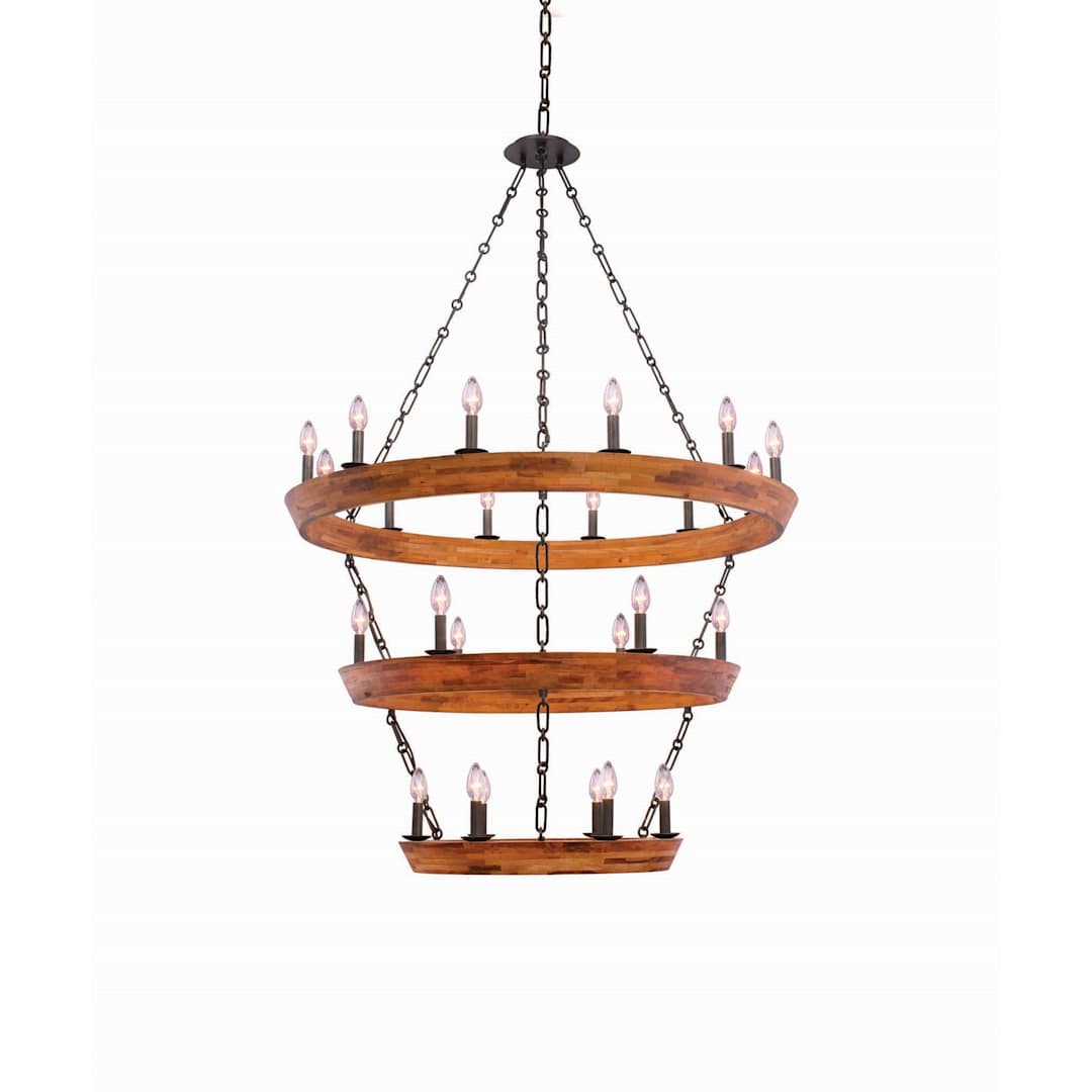 Lansdale 24 Light 42" Wide Wrought Iron Ring Chandelier