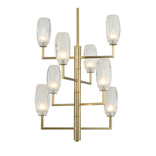 June 8 Light 21" Wide LED Crystal Chandelier