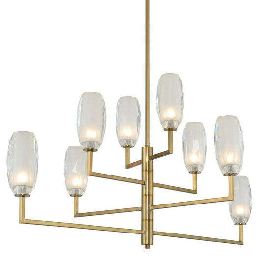 June 8 Light 16" Wide LED Crystal Chandelier