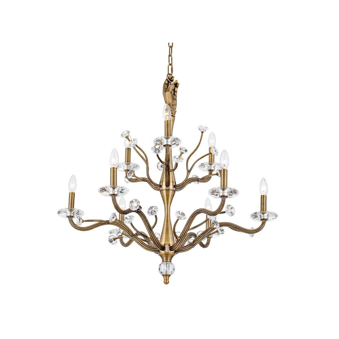 Venus 9 Light 32" Wide Crystal Candle Style Chandelier