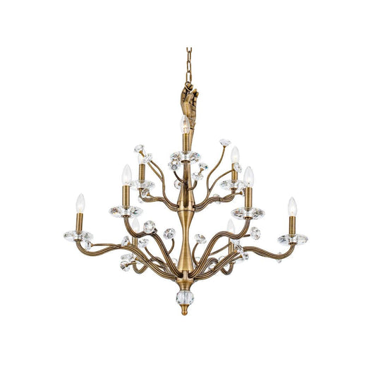 Venus 9 Light 32" Wide Crystal Candle Style Chandelier