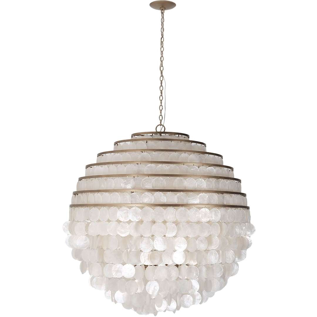 Sphere 8 Light 36" Wide Pendant with Hanging Capiz Shells