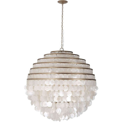 Sphere 8 Light 36" Wide Pendant with Hanging Capiz Shells