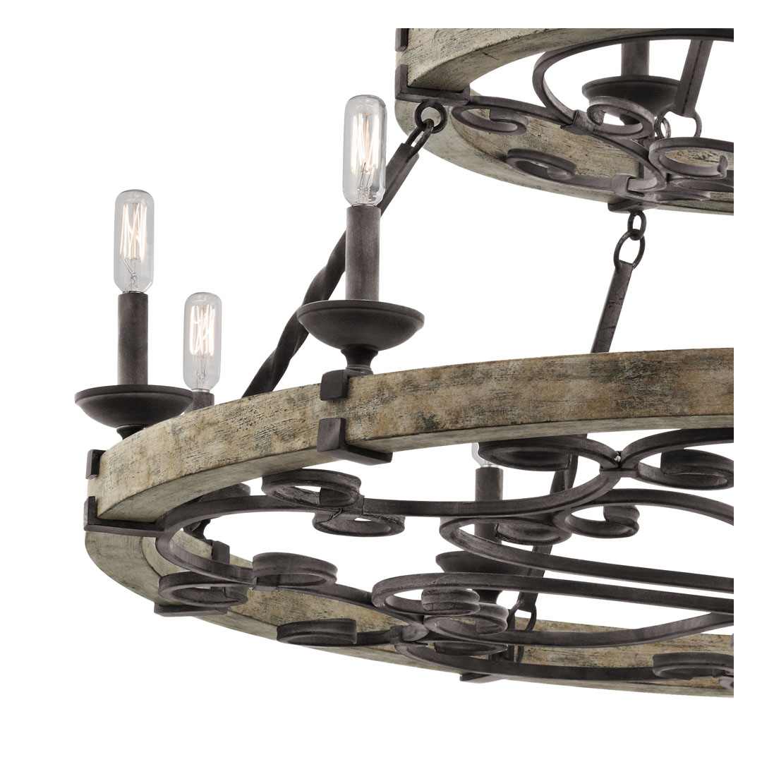 Taulbee 15 Light 44" Wide 2 Tier Ring Chandelier