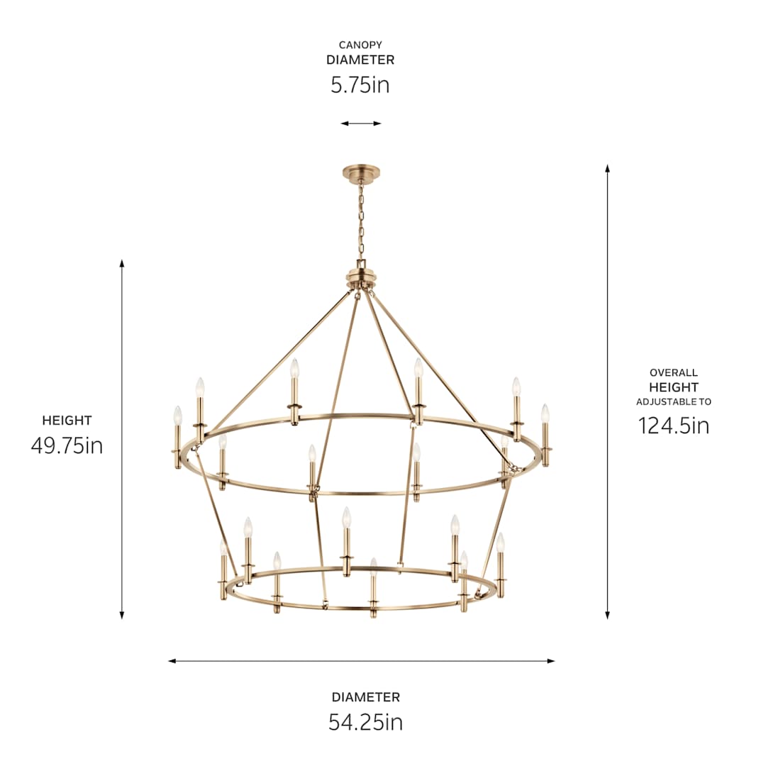 Carrick 18 Light 55" Wide Taper Candle Ring Chandelier