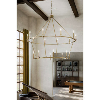 Carrick 18 Light 55" Wide Taper Candle Ring Chandelier