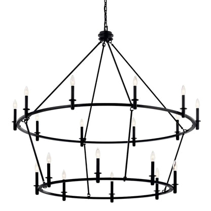 Carrick 18 Light 55" Wide Taper Candle Ring Chandelier