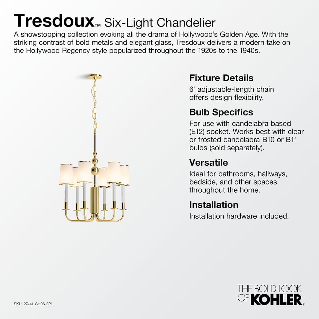 Tresdoux 6 Light 24" Wide Chandelier