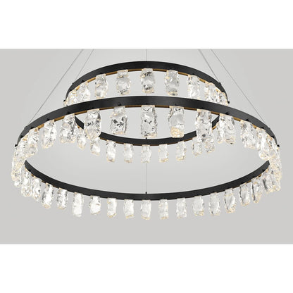 Artic Glacier 49" Wide LED Crystal Ring Chandelier