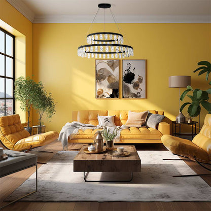 Artic Glacier 49" Wide LED Crystal Ring Chandelier