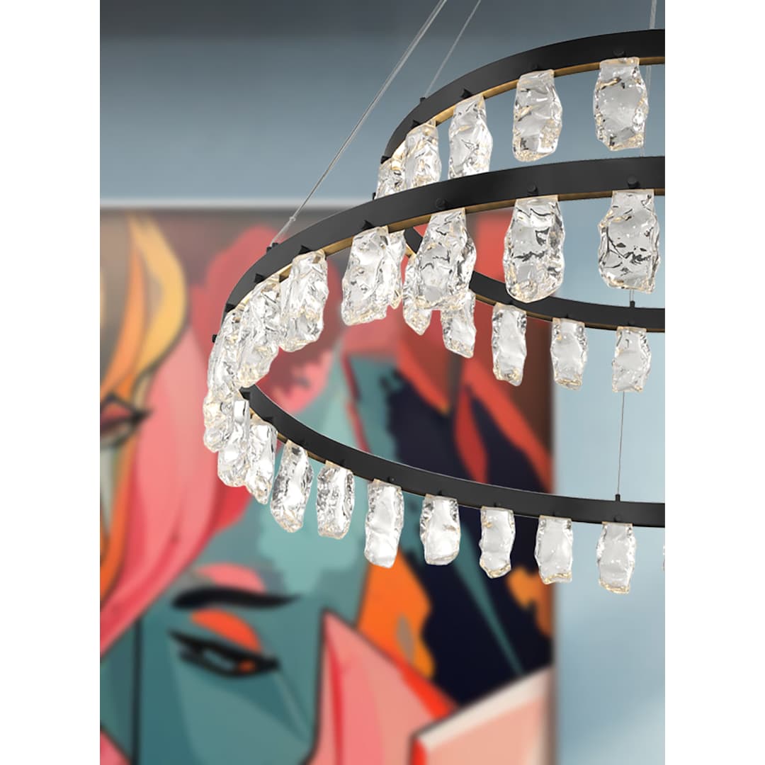 Artic Glacier 49" Wide LED Crystal Ring Chandelier