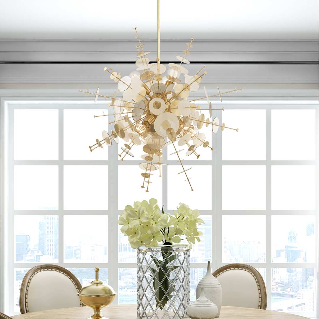 Circulo 6 Light 30" Wide Sputnik Chandelier