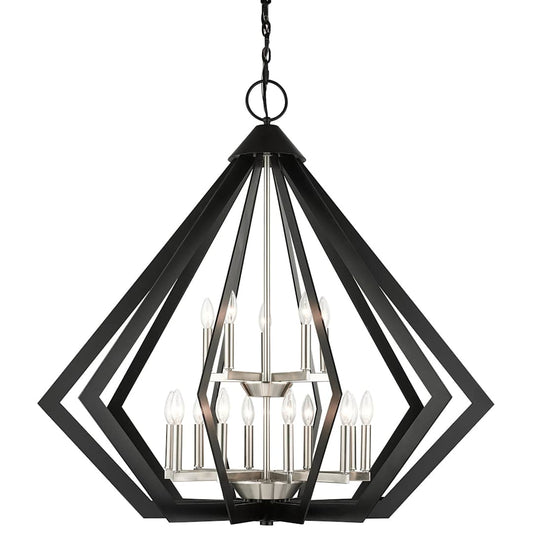 Prism 15 Light 42" Wide Taper Candle Chandelier
