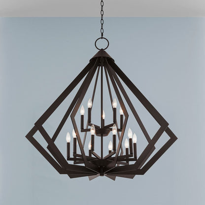 Prism 15 Light 42" Wide Taper Candle Chandelier