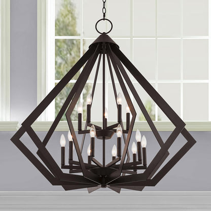 Prism 15 Light 42" Wide Taper Candle Chandelier