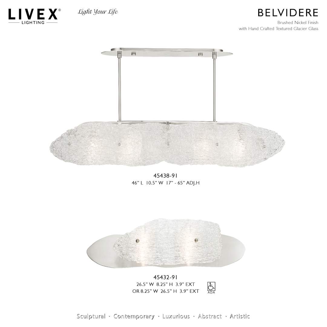 Belvidere 5 Light 46" Wide Linear Chandelier